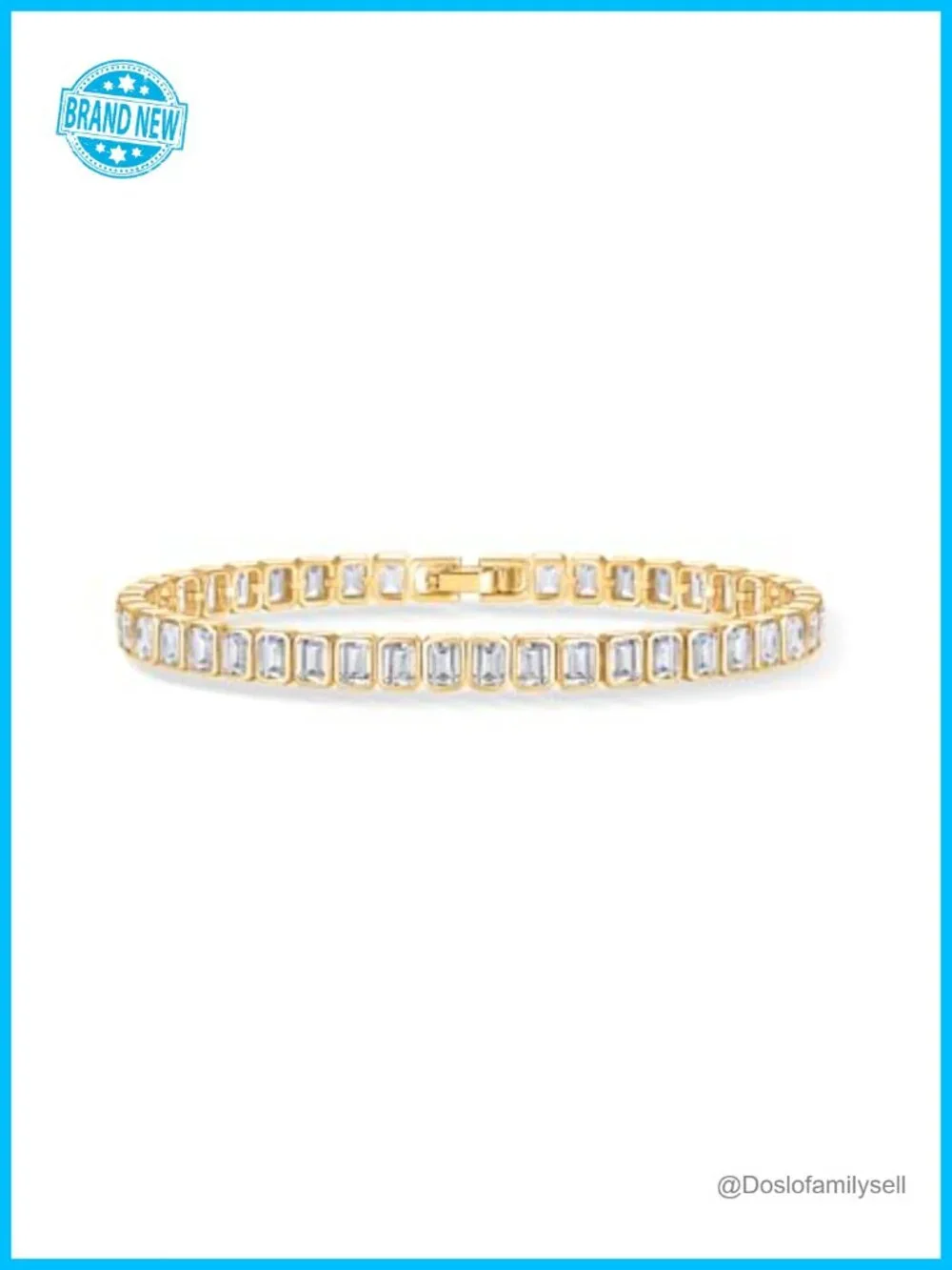 14K Gold Plated Bezel Set Cubic Zirconia Tennis Bracelet 6.5 Inches